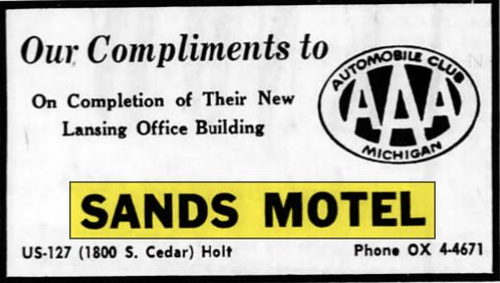 Sands Motel - Feb 1960 Ad